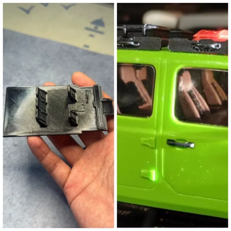 for AXIAL 1/30 SCX30 Jeep RC Crawler 3D Printed Interior Trim Bumper W/ Tow Hook & Spare Tire Cover Upgrade Accessories
