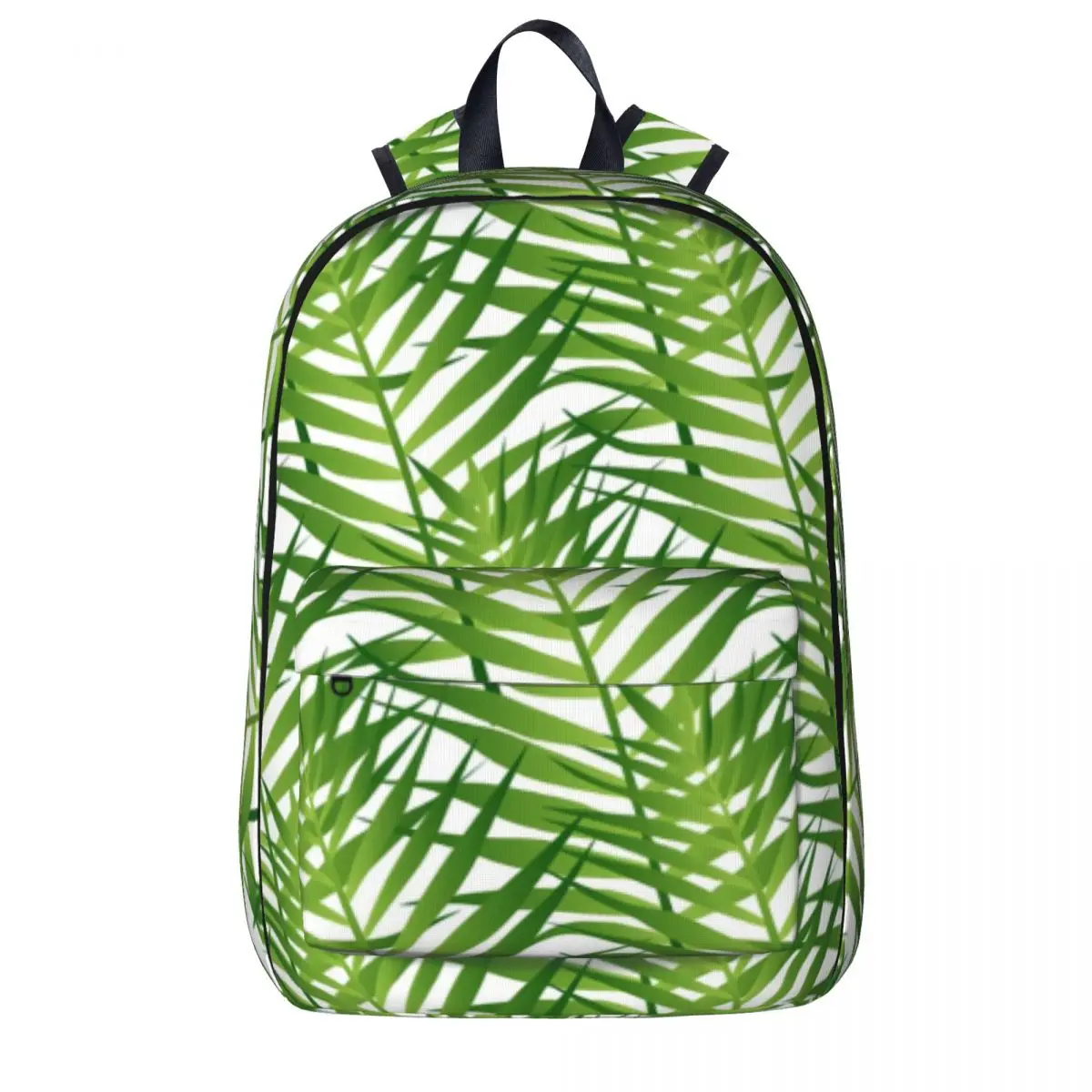 Green Plant Backpack Leaves Fronds Hiking Backpacks Youth Kawaii School Bags Design Print Rucksack