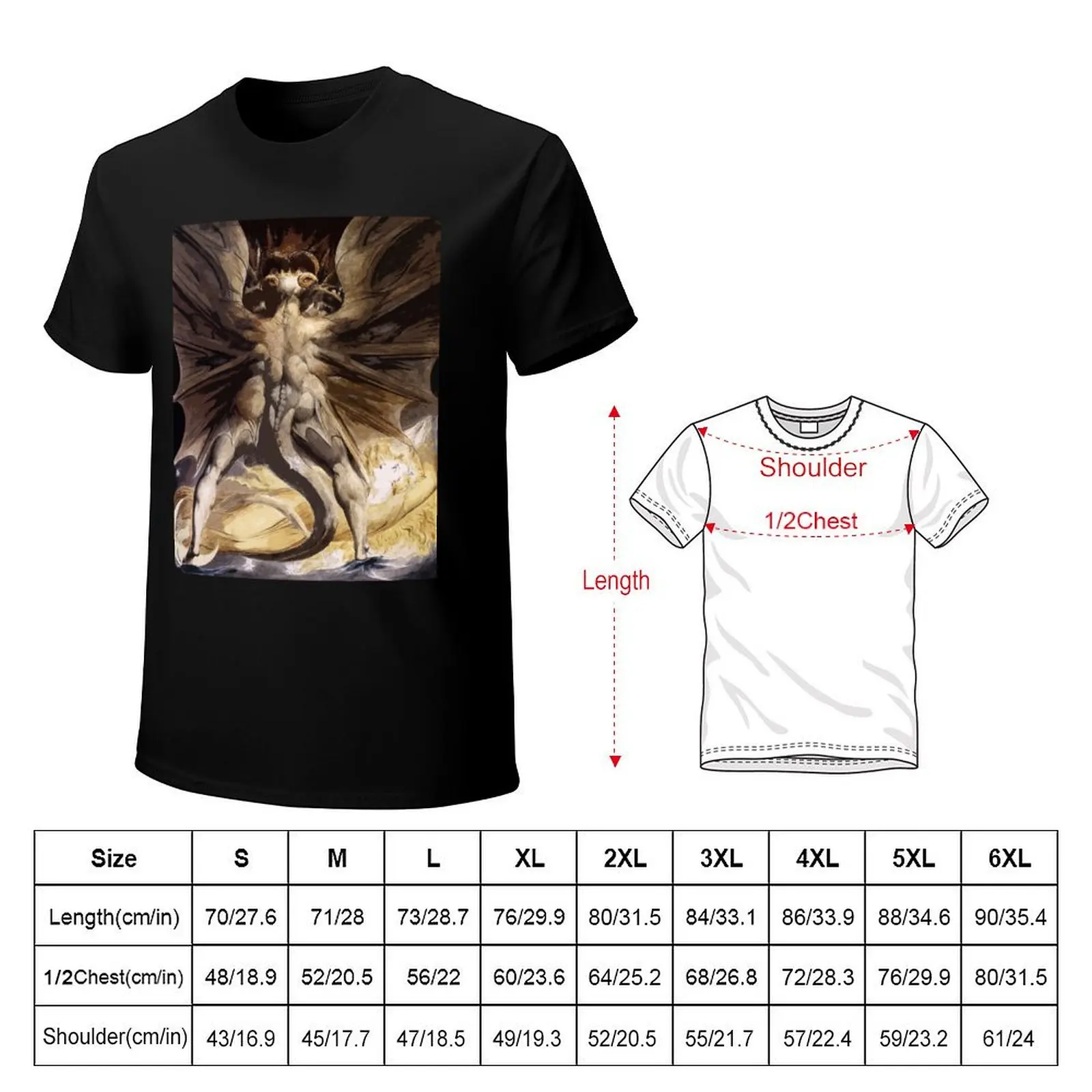The Great Red Dragon by William Blake T-Shirt t shirts with prints T-Shirt