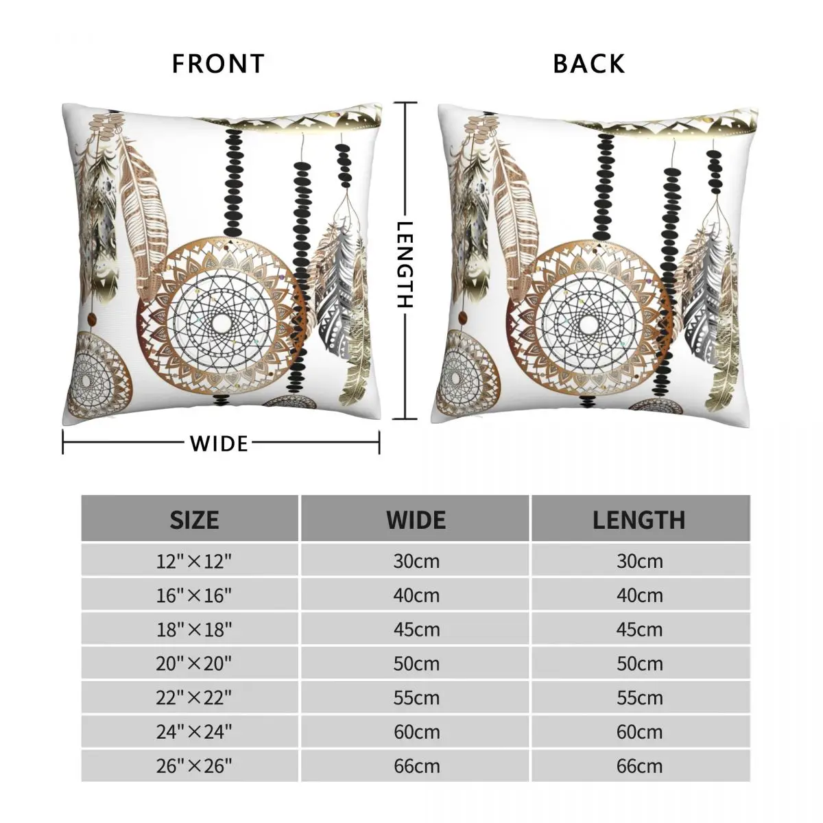 Bronze Corner Dreamcatcher Pillowcase Polyester Linen Velvet Creative Zip Decor Throw Pillow Case Home Cushion Case