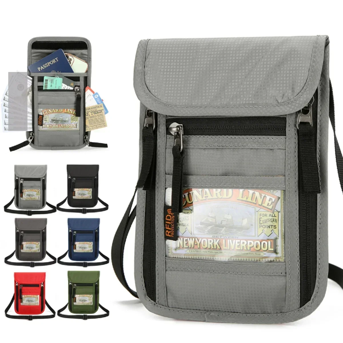 Men's and Women's Outdoor Card Bag Multi functional Waterproof ID Card Bag Card Sleeve Hanging Rope chest bag