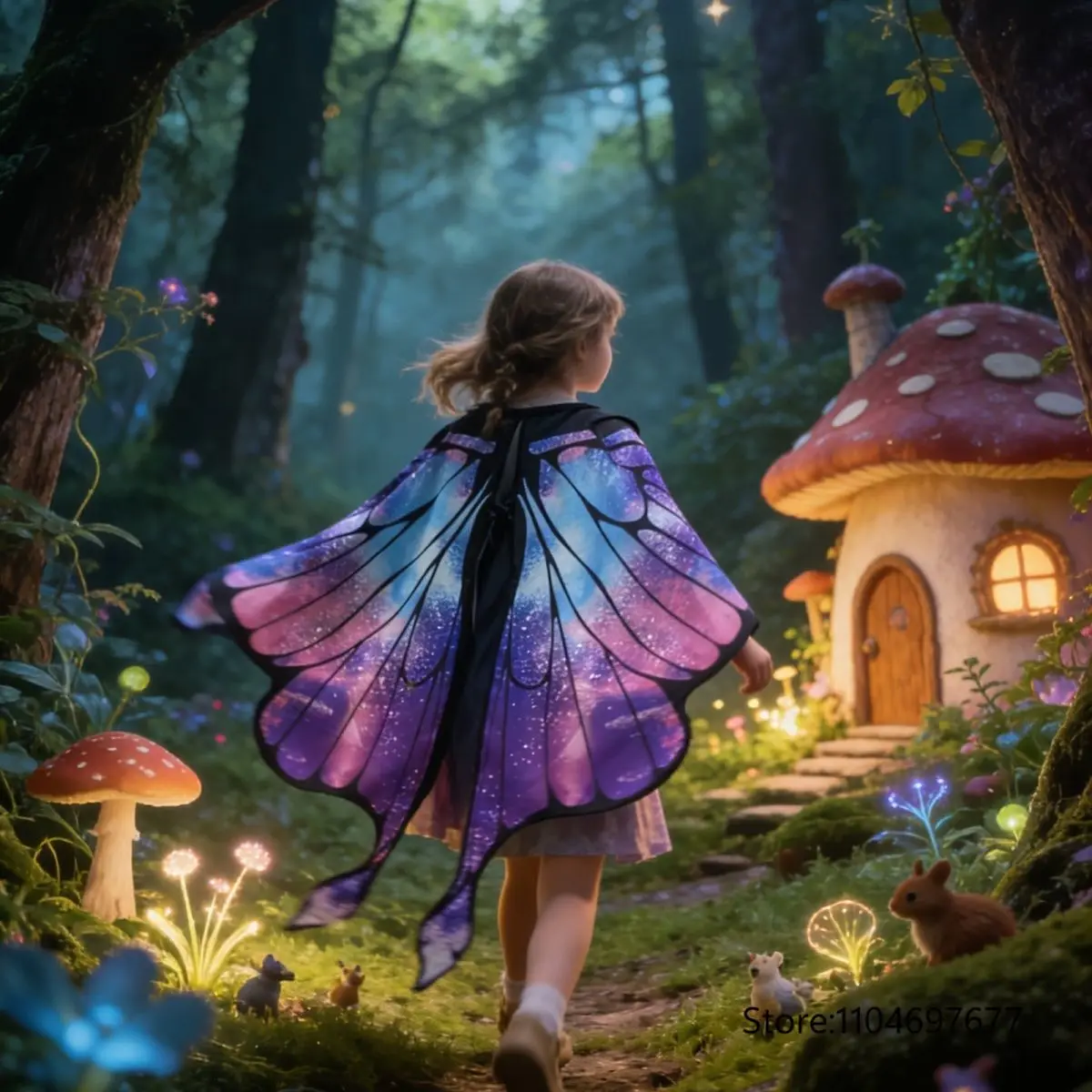 Halloween kids Costume Capes Girls Butterfly Wings Fairy Shawl Pixie Cloak Fancy Dress Costume Gift Performance Stage Dress-up