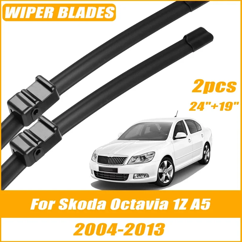 

2pcs Wiper Front Wiper Blades For Skoda Octavia 1Z A5 2004-2013 Windshield Windscreen Clean Window Car Rain Brushes 24"+19"