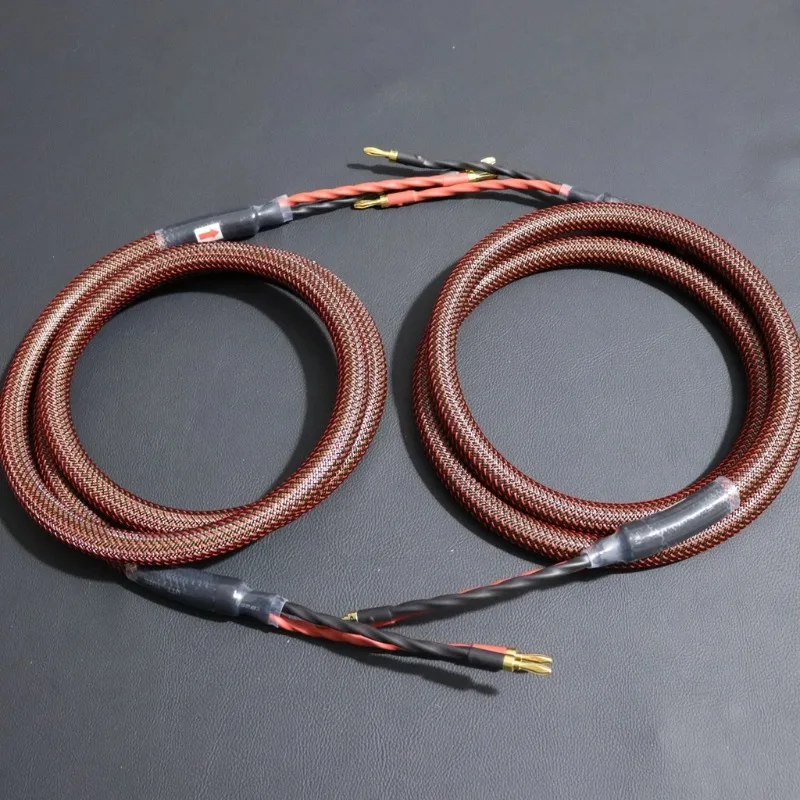 Imported From The Netherlands Hi-end Van Speaker Cable OCC Silver Plated Conductor HiFi Audio Line Banana/Y Spade Plug