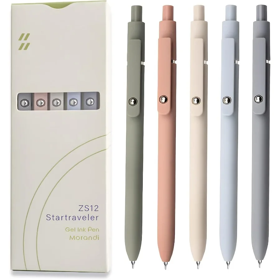 

Гелевые ручки, 5 шт., 0,5 мм, черные чернильные ручки, тонкие гладкие ручки для письма, ручки высокого класса для путешествий, заметок, милый офис Sch