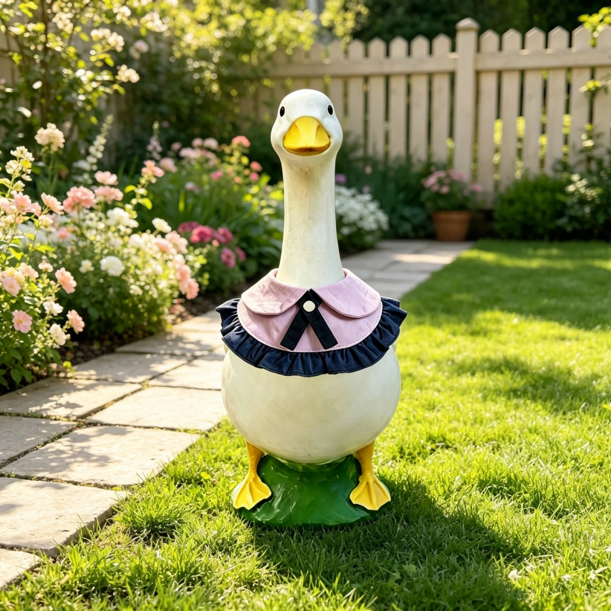 23 in Funny Porch Goose Outfit Doll Collar Bib for Plastic Cement Goose