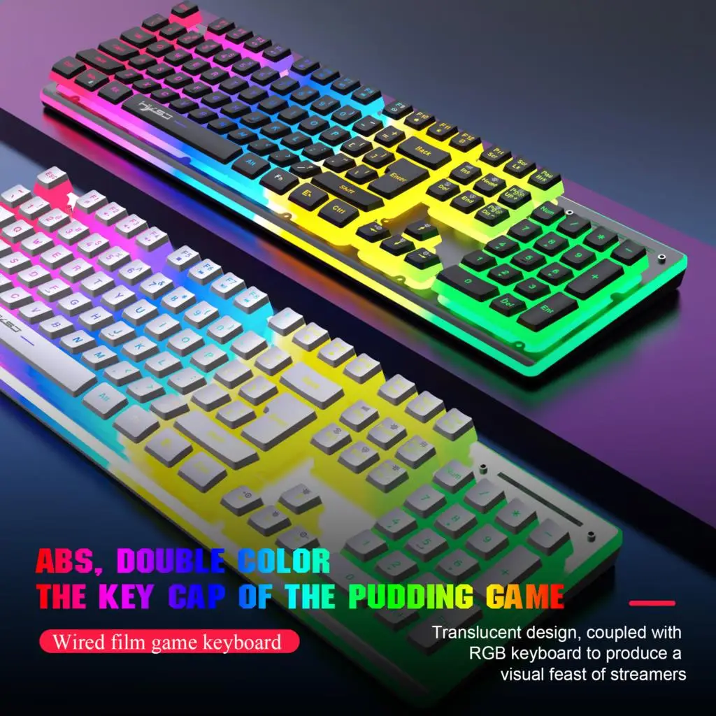 Imagem -03 - Recarregável sem Fio Pudim Teclado Mouse Combos Kit 2.4g Usb Rgb Backlight Teclado e Gaming Mice Conjunto para Home Office