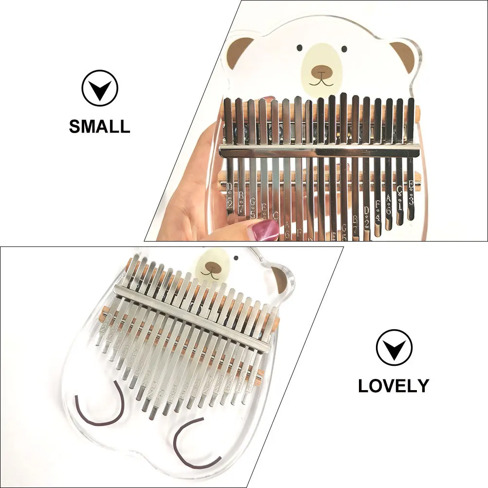 

1Pcs Cartoon Bear Acrylic Kalimba Crystal Thumb Piano 17 Keys Portable Finger Piano Beginner Instrument