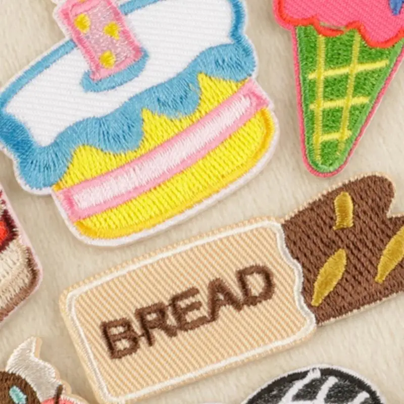 8 Pcs Bread Sew On/Iron On Patches Cake Embroidered Patches Ice Cream Sewing Patches Applique for Backpacks Decorations Y08E