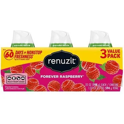 Raspberry Gel Air Freshener Solid Jar 3 Pack