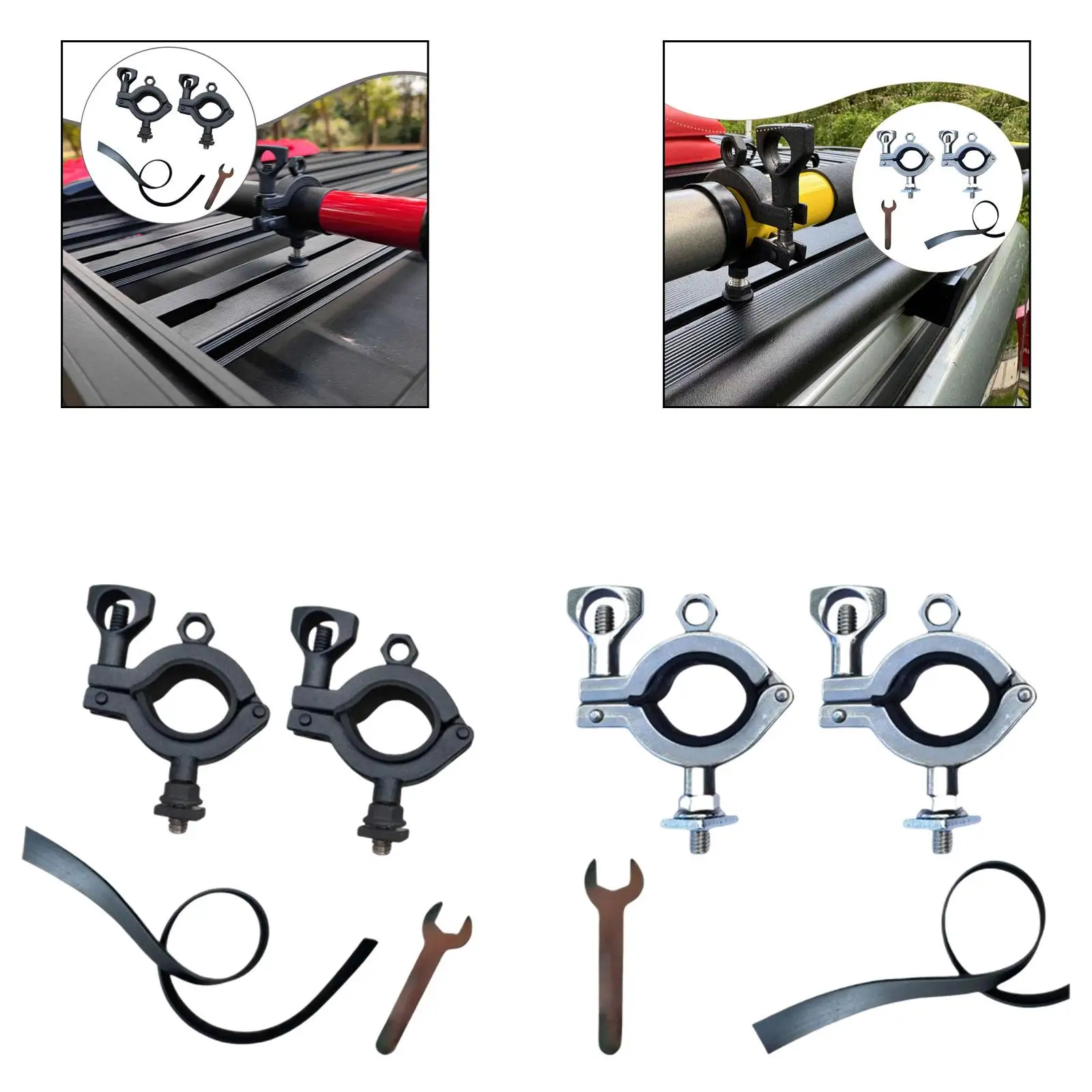 

2Pcs Roof Rack Shovel Mount, Simple Installation, Axe Holder Bracket for Offroad Truck SUV