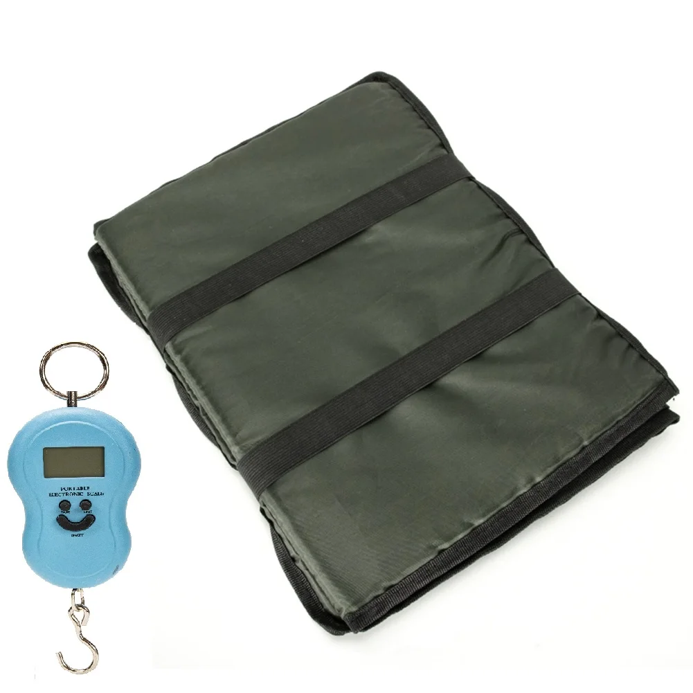 Fishing Unhooking Mat Foldable Green/Black Tackle Tool With Digtal Weihgt Scales Fishing Tackle Gear Tool Hot Sale Iscas Pesca