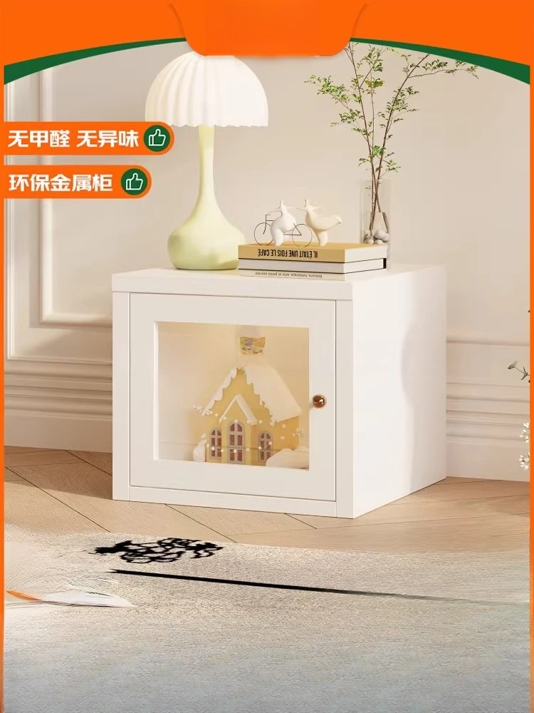 

Однодверный шкаф-тумба шириной 400 мм с комбинированными стеклянными дверцами для дома, гостиной, детской комнаты, небольшой книжный шкаф для хранения, низкий шкаф для хранения вещей.