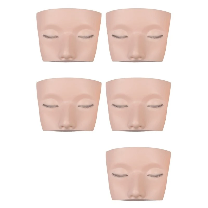 AB68 5X 3 Layers Lashes Mannequin Head For Practice Lash Makeup Tool Extensions Eyelashes Grafting Training Tool