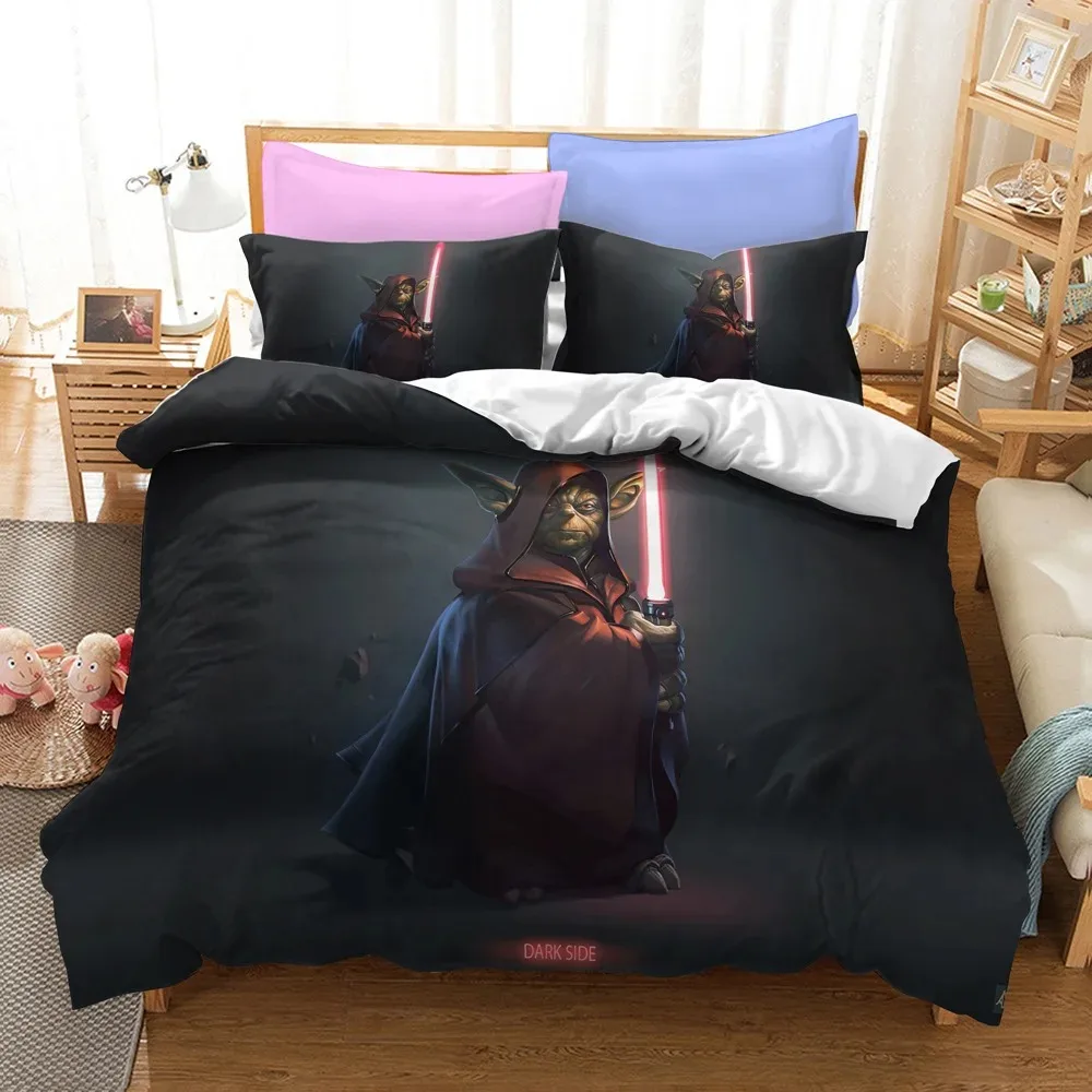 Duvet Cover Cartoon Din Djarin New Fashion Design Bedding Set Disney Yoda Grogu Quilt Cover Pillowcase Girls Boys Adult Bedding