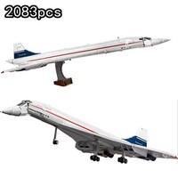 2083pcs Large Concorde aircraft bricks high difficulty assembly building block model set adult and children's puzzle toy gift
