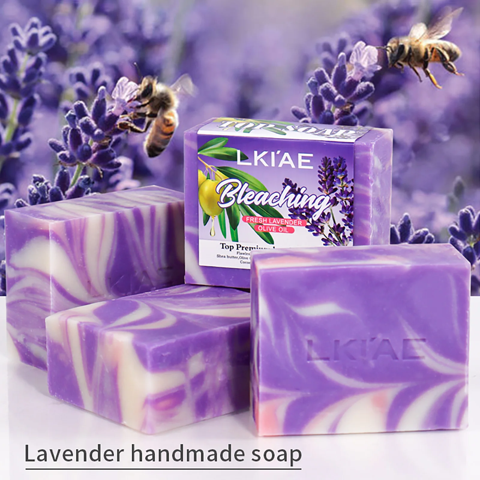 Wholesale Cold Process Soap Powerful Moisturizing Brighten Organic Vitamin A, C, E Lavender Anti Acne Skin Whitening Face Soap