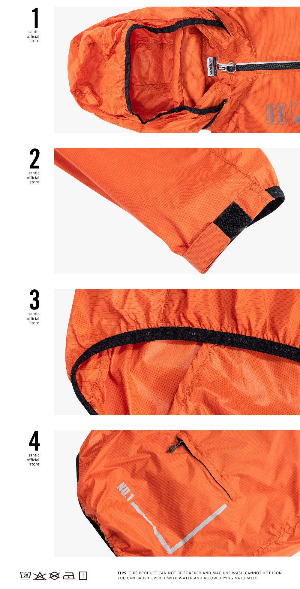Santic Fahrradjacken Sommer Fahrradjacken Windjacke Reiten Outdoor Sonnenschutz Reitausrüstung – Detail 2