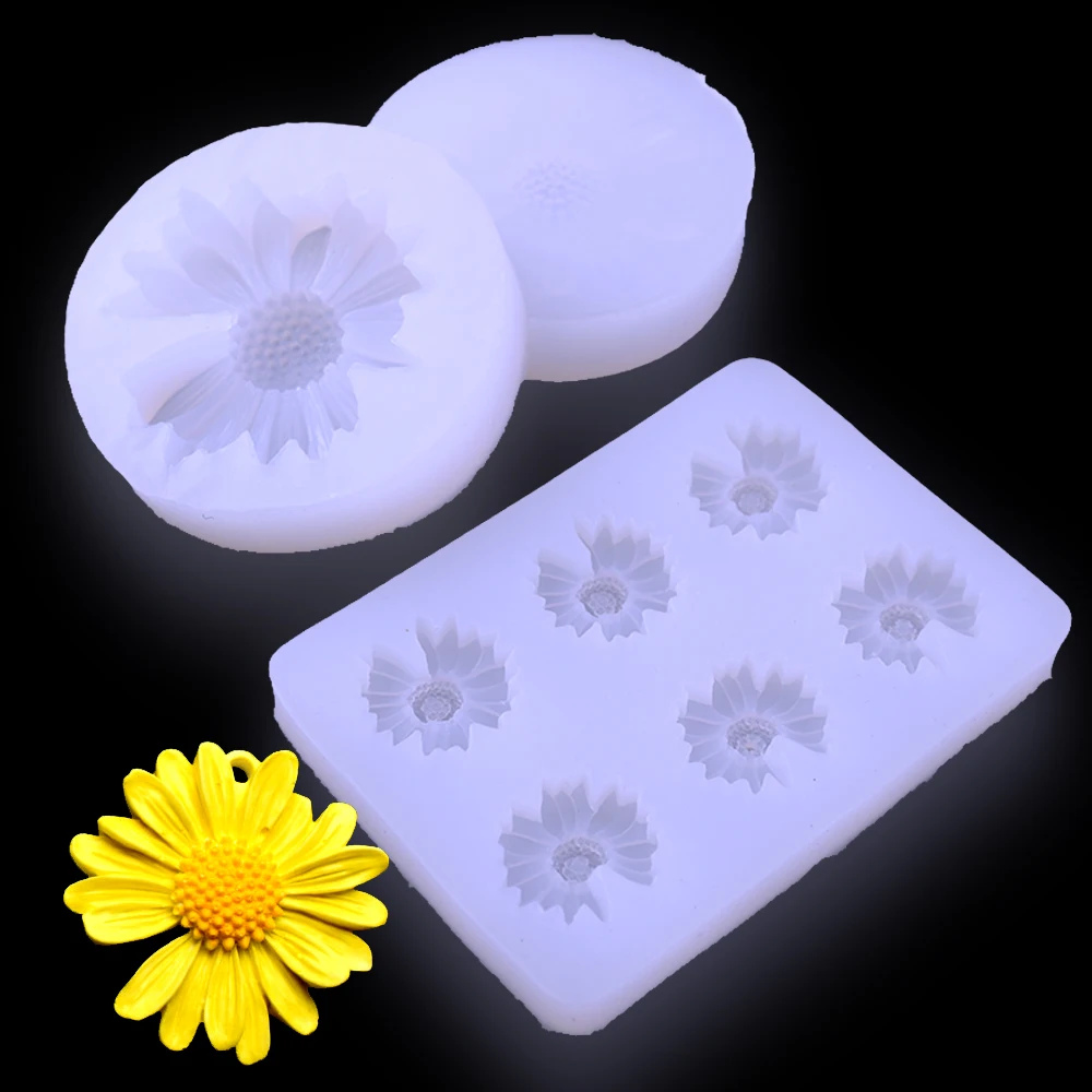 For Better Life 1Pc Transparent 3D Daisy Candle Soft Silicone Mold  For Wax Pendant Mould  Decoration Flower Soap  Aromatherapy