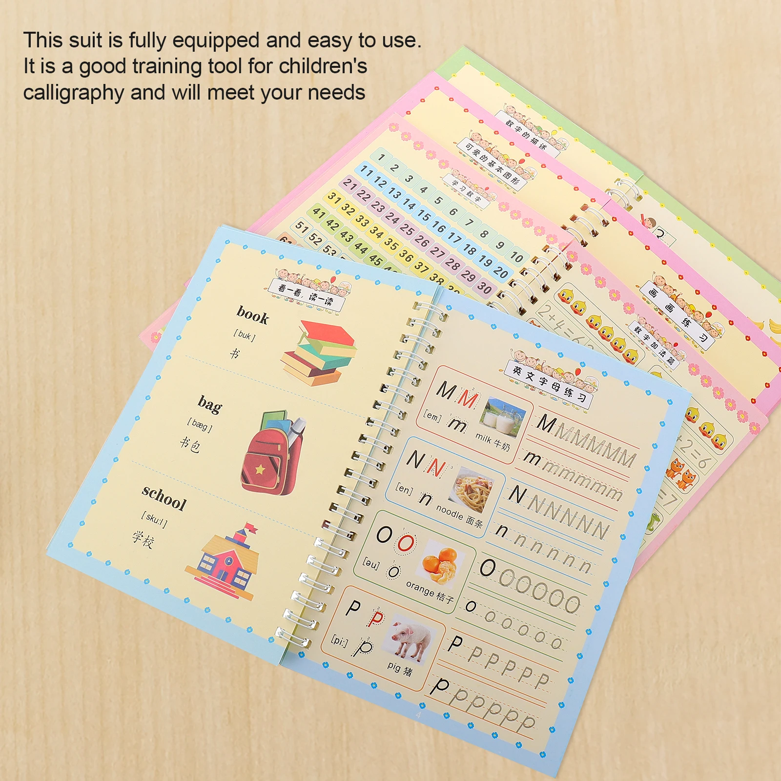 

4 Pcs Copybook Board Preschool Calligraphy Calligraphic Letter Writing Practice Dropshipping Drawing Tool Paper English Child