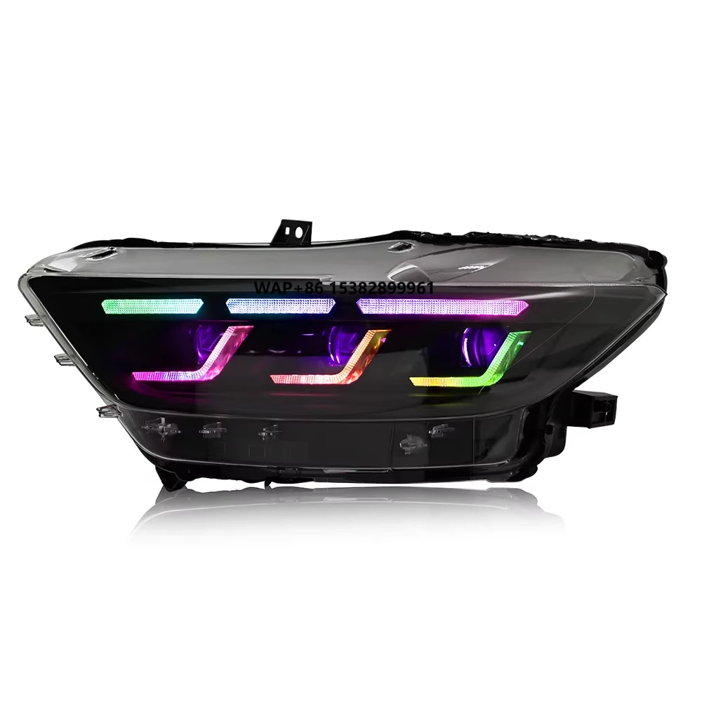 

Светодиодные фары RGB для Mustang 2015-2017: Новый дизайн, передние фары, автомобильные аксессуары, включая светодиодные задние фонари