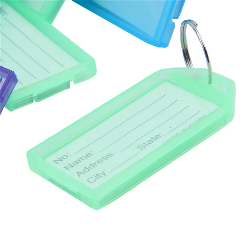 

EDT-50Pcs Multicolor Plastic Key ID Label Tags W 2Cm Dia Ring Keyring