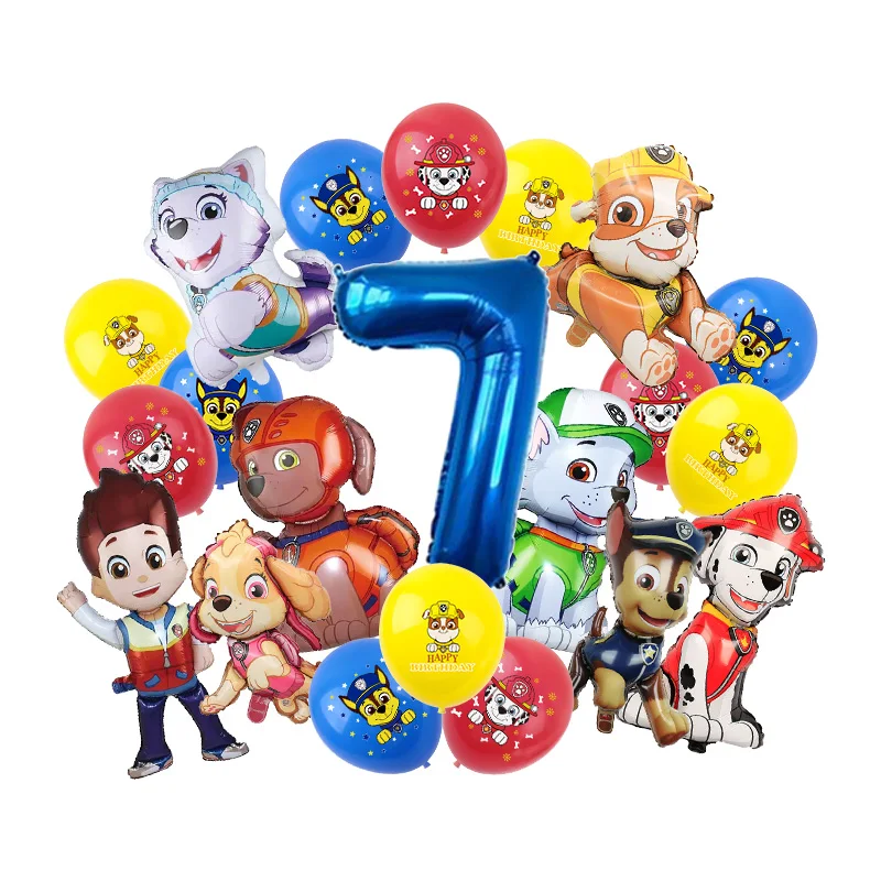 PAW Patrol Geburtstagsparty-Dekoration Chase Skye Latexballons für Kinder Eventzubehör Marshall Folienballon Hintergrundbanner
