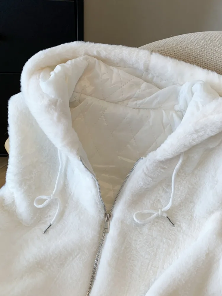 Gilet coréen en coton pour femme, automne-hiver, haut de gamme, Simulation de vison, fermeture éclair, manteau pull Svel