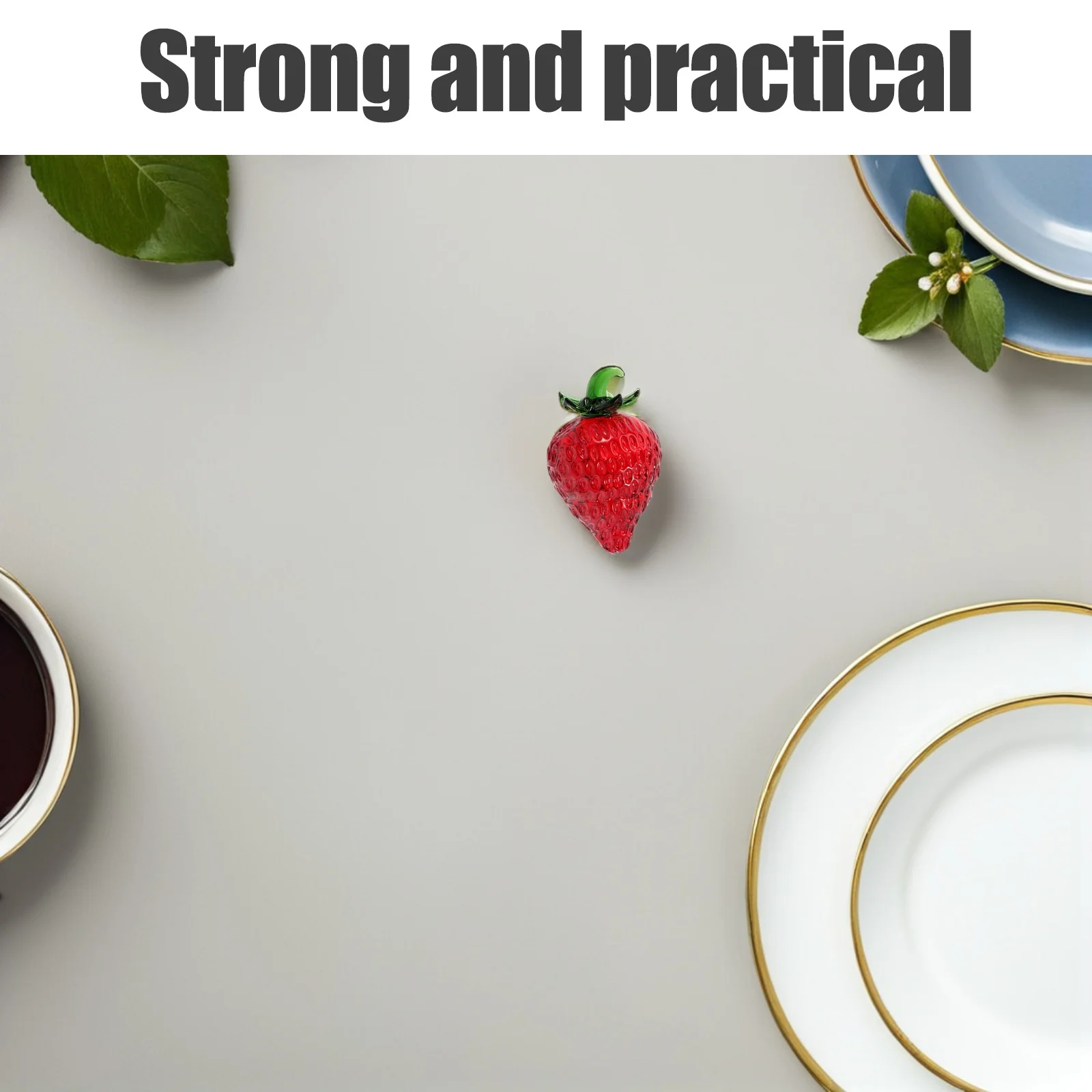 

2Pcs Crystal Strawberry Statue Artificial Fruit Decor Desktop Decoration Centerpiece Fruit Decor Crystal Desktop Decoration