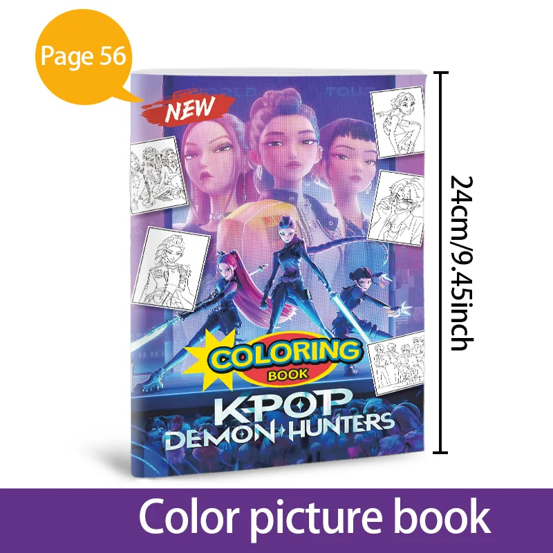 Hot KPop Demon Hunter Coloring Books Picture Book Peripheral Painting Book Line Drawing Children's Birthday Gift Christmas Gifts