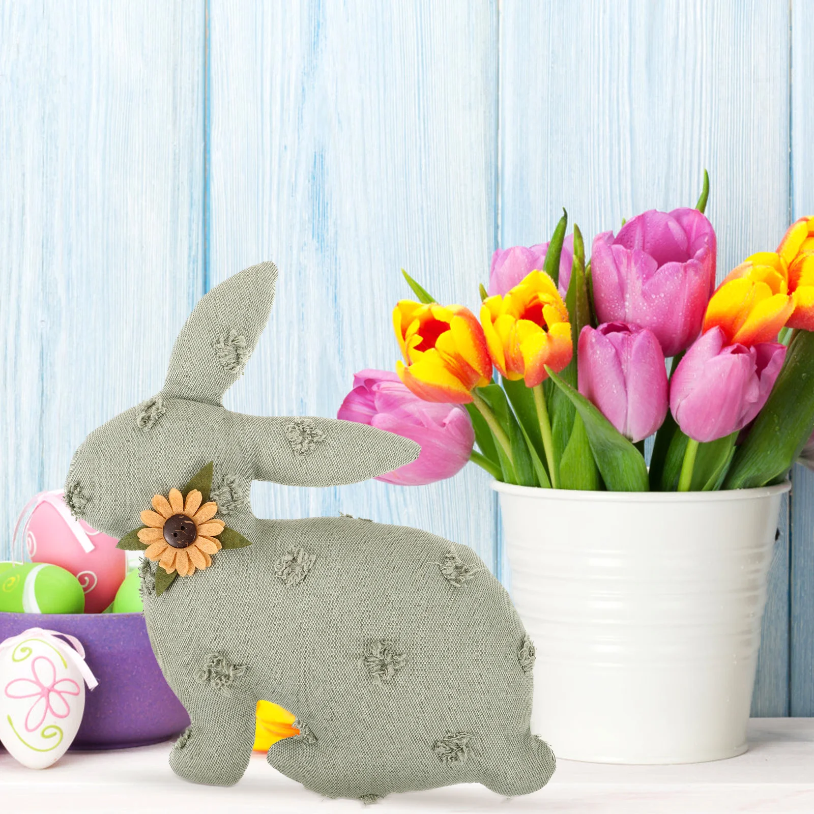

Easter Rabbit Ornament Unique Refined Design Soft Cloth Material Home Decor Tabletop Sofa Window Bed Decoration Bunny Theme