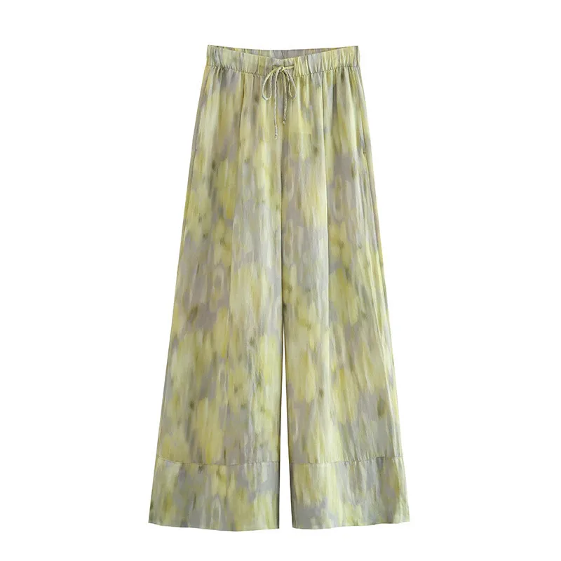 VIBE – ensemble chemise ample en coton et lin imprimé et pantalon Long imprimé, nouvelle mode automne