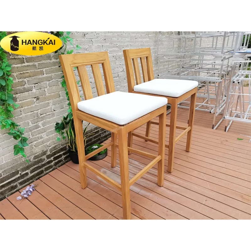 Sun Loungers,Outdoor Bed,Customized Teak , Nordic Modern Courtyard Front Desk Cashier Waterproof And-Proof Bar Stool