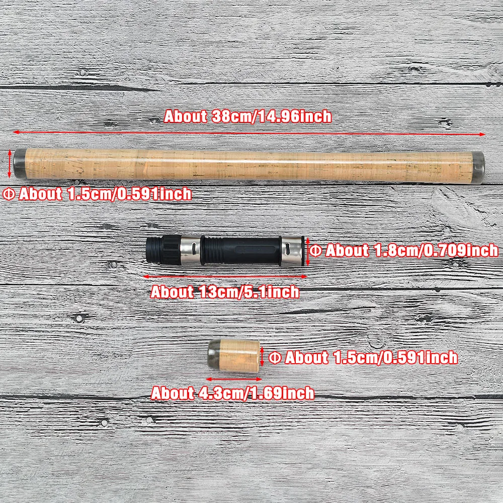 1Set Fishing Rod Cork Handle Assembly, Complete Grip Kit with Reel Seat, DIY Replacement Parts for Custom Rod Building & Repair