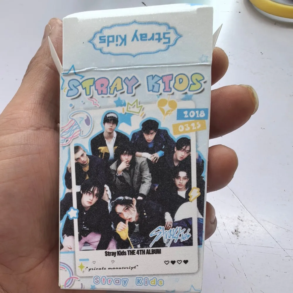 

New 55-card holographic LOMO card themed around KPOP popular group Stray Kids' SKZOO ATE KARMA album, perfect for birthday gifts