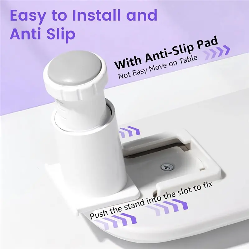 Arm Rest For Nails Tech,Manicure With U-Shaped Design, Rotating Phone Stand, And Height Adjustment White