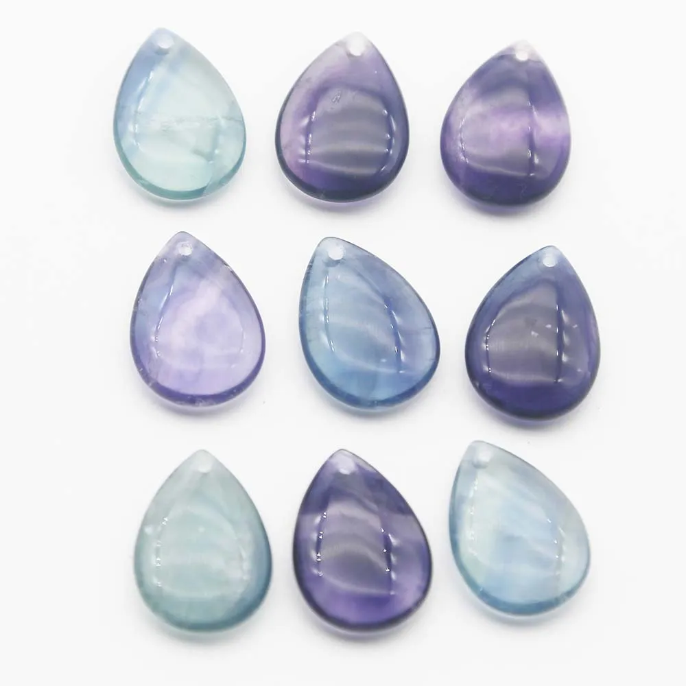 Premium Striped Color Fluorite Drop Pendant Crystal Melleuca Quartz Necklace Jewelry DIY Accessories Wholesale 8PcsFree Shipping