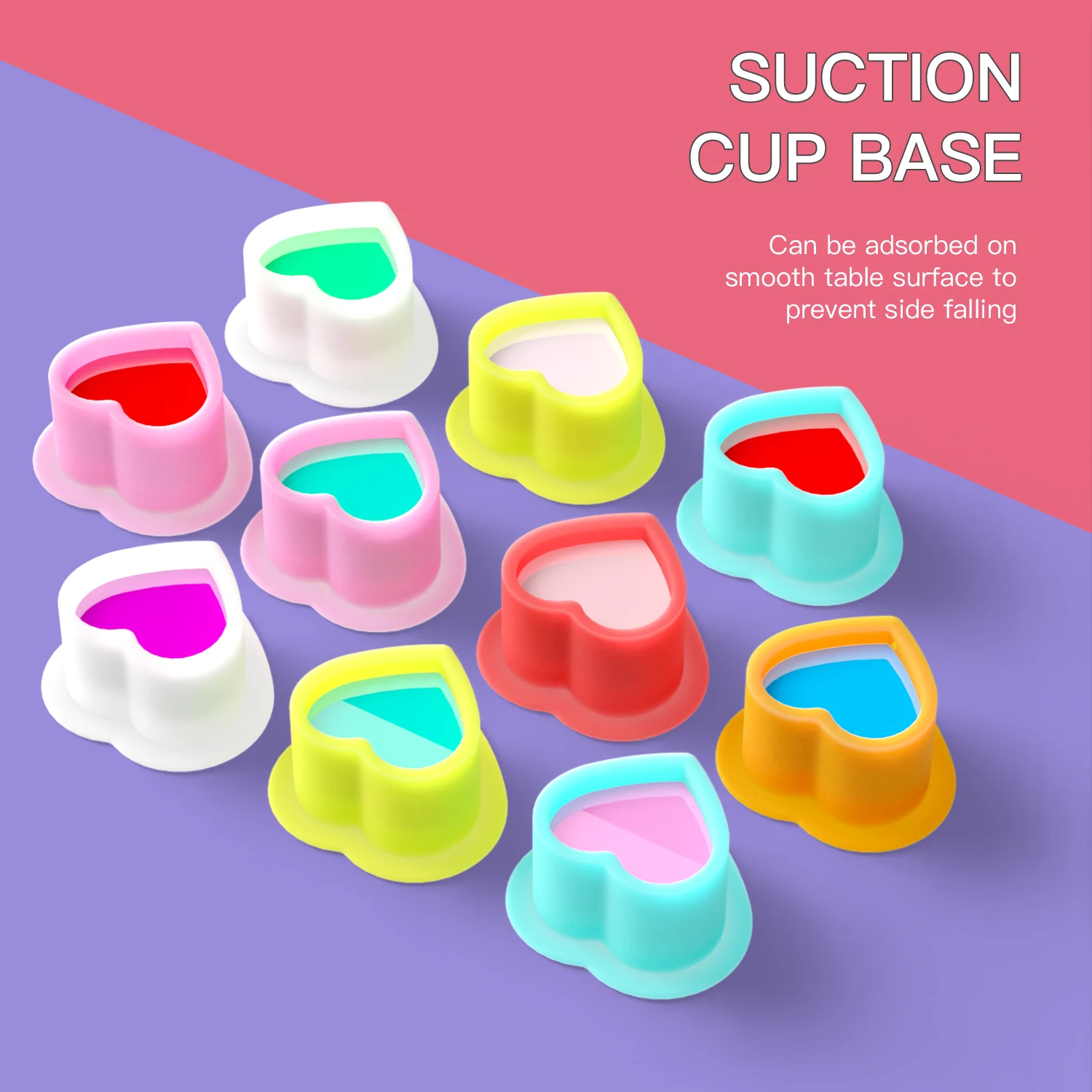 200Pcs Tattoo Silicone Heart Ink Cup Permanent Tattoo Makeup Eyebrow Makeup Pigment Container Caps Tattoo Holder Container Cap