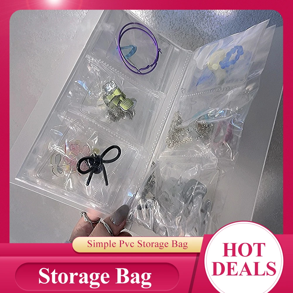 Storage Bag 10/30/50 Pcs Simple Dustproof PVC Ring Necklace Anti-oxidation Organizer Transparent Jewelry Storage Book