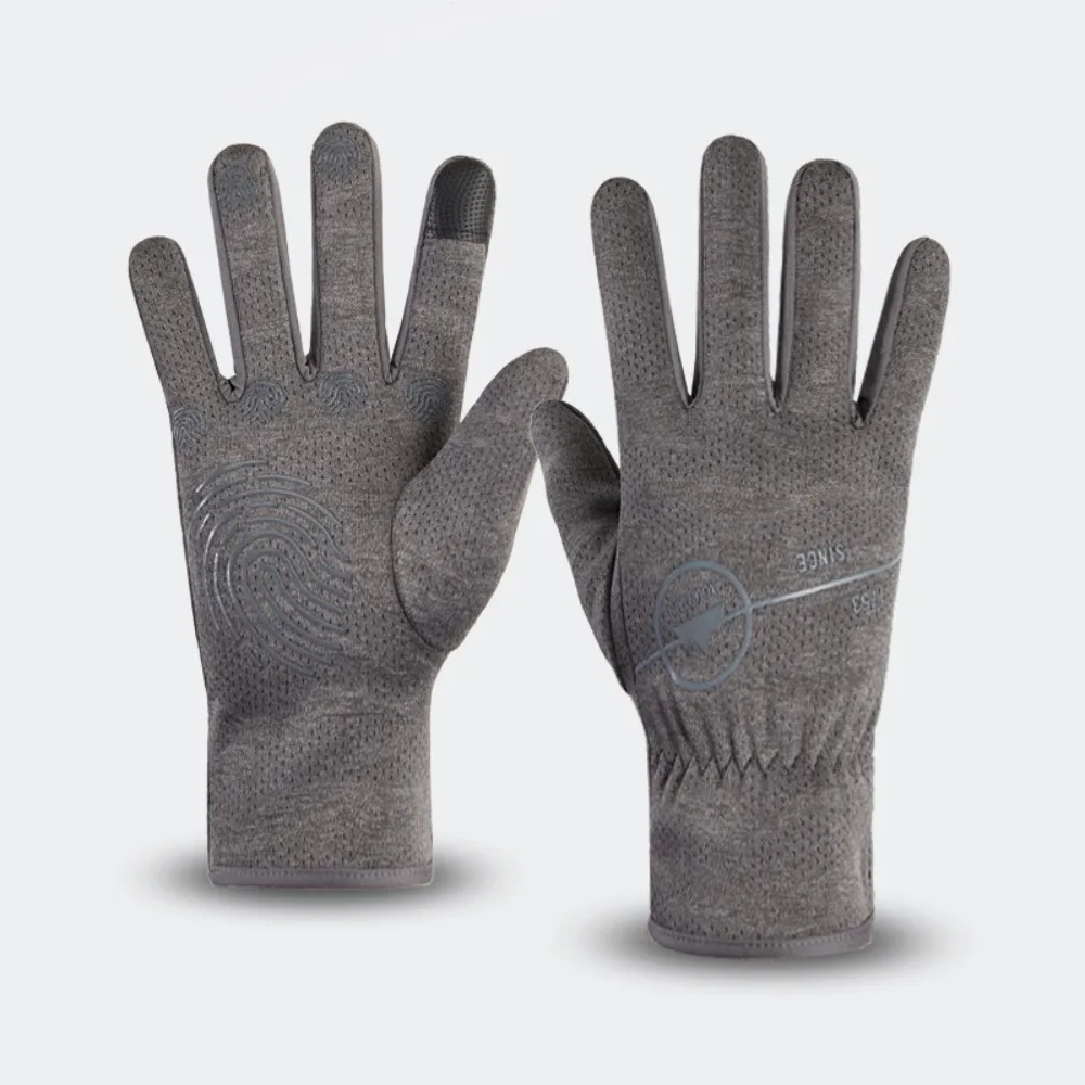 

New Pure Color Bicycle Gloves Waterproof Cold-proof Warm Gloves Windproof Full Finger Touch Screen Gloves Men