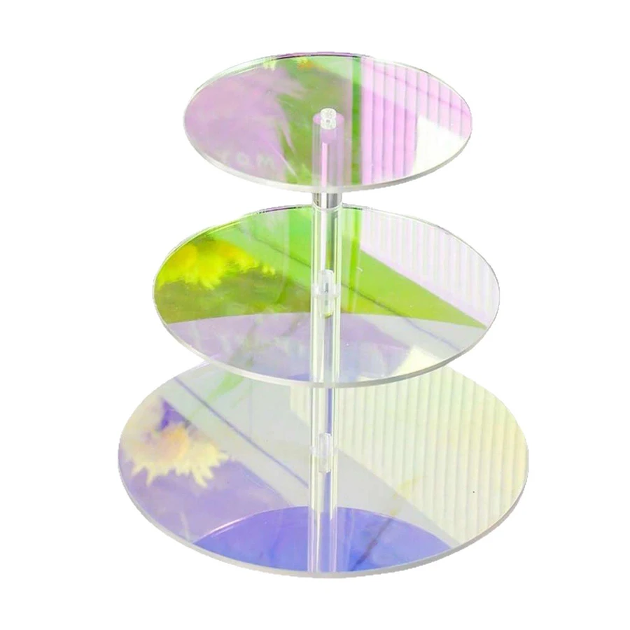 3-4-stöckiges, rundes, farbenfrohes Desktop-Aufbewahrungsregal, abnehmbarer Acryl-Parfüm-, Figuren-, Kosmetik- und Cupcake-Präsentationsständer, Schreibtisch-Organizer