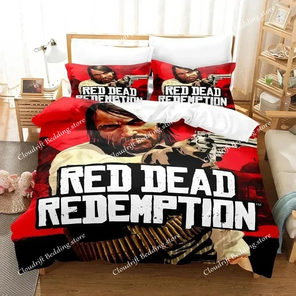 Undead Nightmare Red Dead Redemption Bedding Set Duvet Cover Bed Set Quilt Cover Pillowcase Comforter king Queen Size Boys Adult