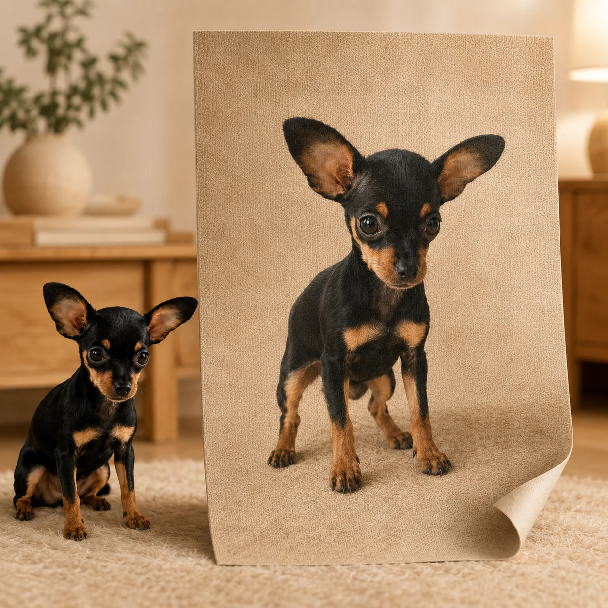 Home Textiles Photos - Индивидуальный портрет питомца на холсте: персонализированная