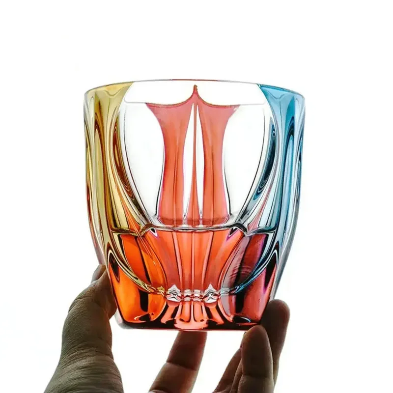 BOHEMIA Czech crystal colored wine set, high-end gifts, modern hand-painted fashion wine glasses