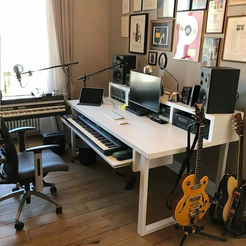 Solid wood electric piano table arrangement workbench electronic organ desk integrated solid wood frame midi keyboard