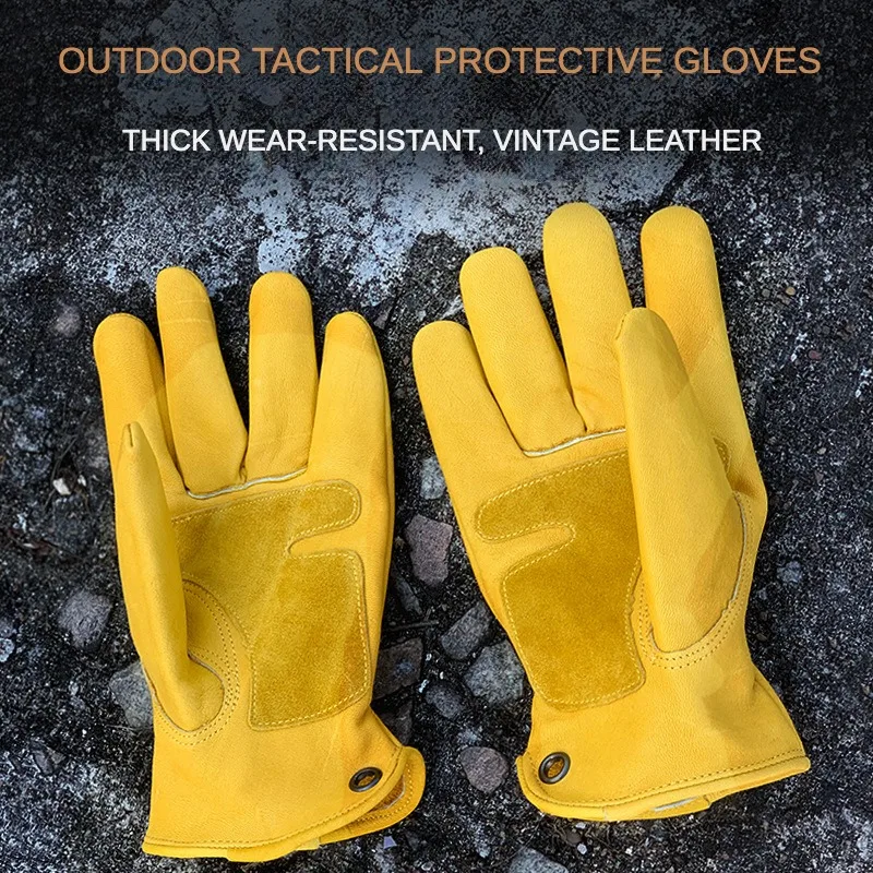 Кожаные перчатки для кемпинга, тактические Защитные перчатки с защитой от порезов и теплоизоляцией для езды на мотоцикле