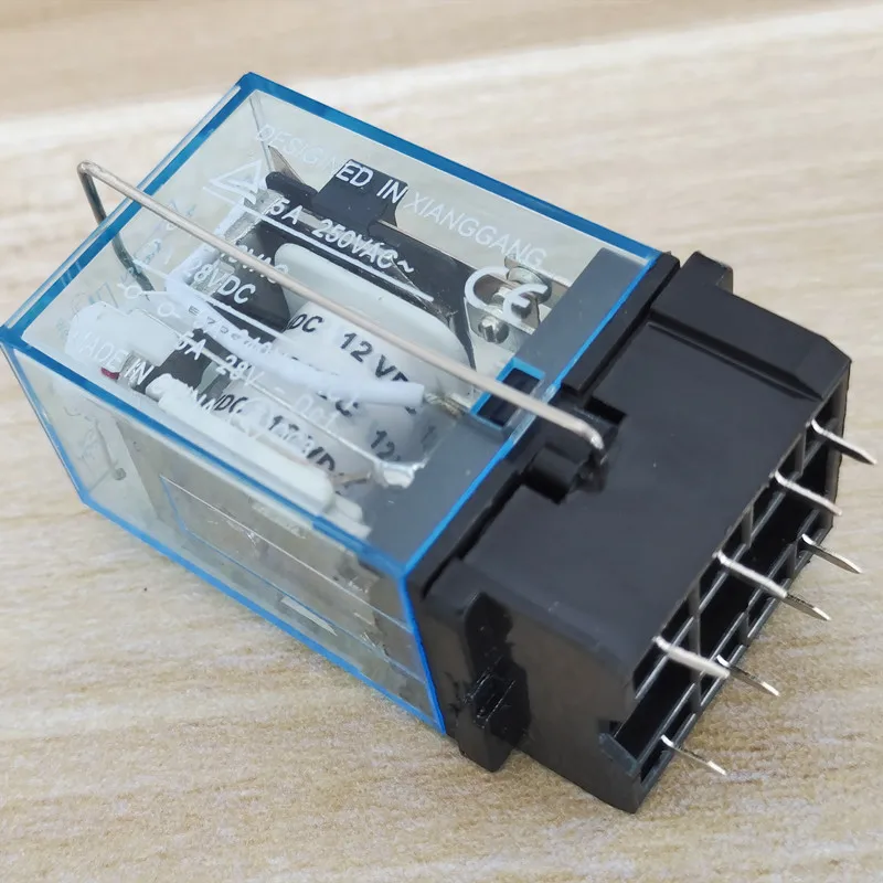 my2 LED illuminated relay MY2NJ DPDT relays 8 pins my2n power relay with PCB Soldering socket