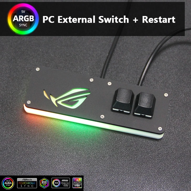 PC Switch reset computer external switch RGB Lighting Desktop Motherboard External Start switch cable PC case accessories cable