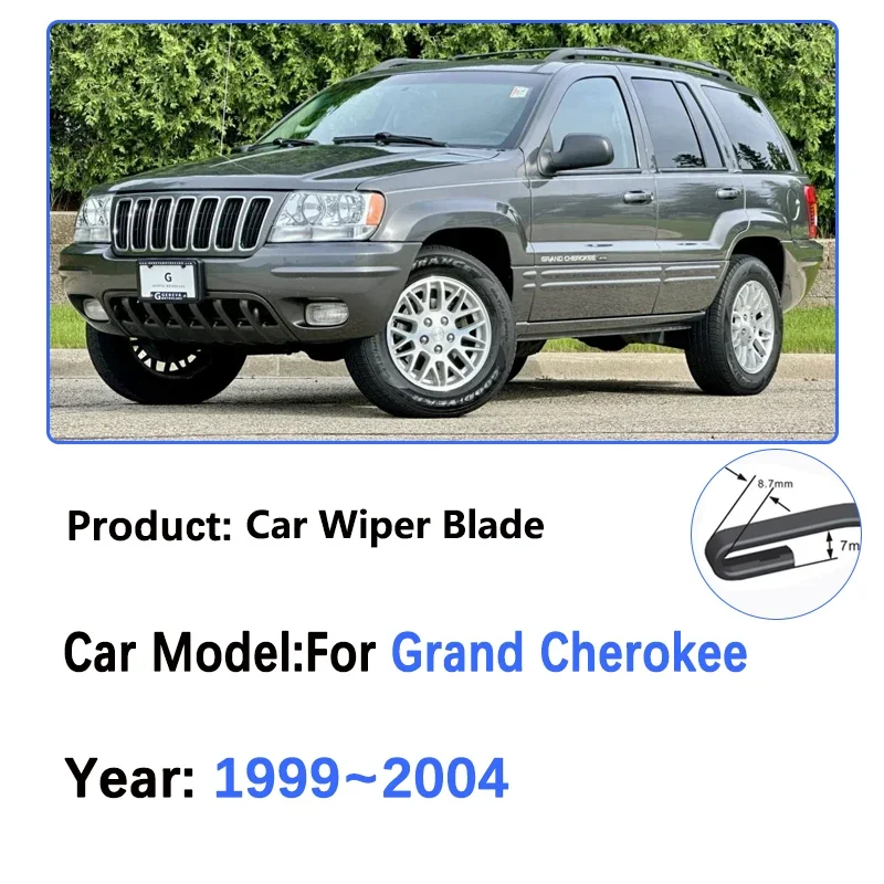

For Jeep Grand Cherokee 1999~2004 WJ WG MK2 Double Rubber Front Wiper Blades Window Windshield Brushes Car Accessorie 2003 2002