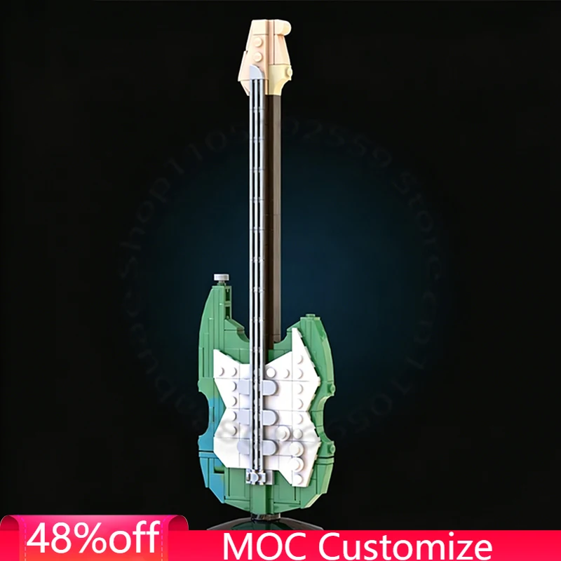 

Набор из 193 деталей: Гитара для пары - зеленая версия, модульный конструктор MOC, простой дизайн, популярная модель, DIY игрушка для мальчиков, подарок на день рождения